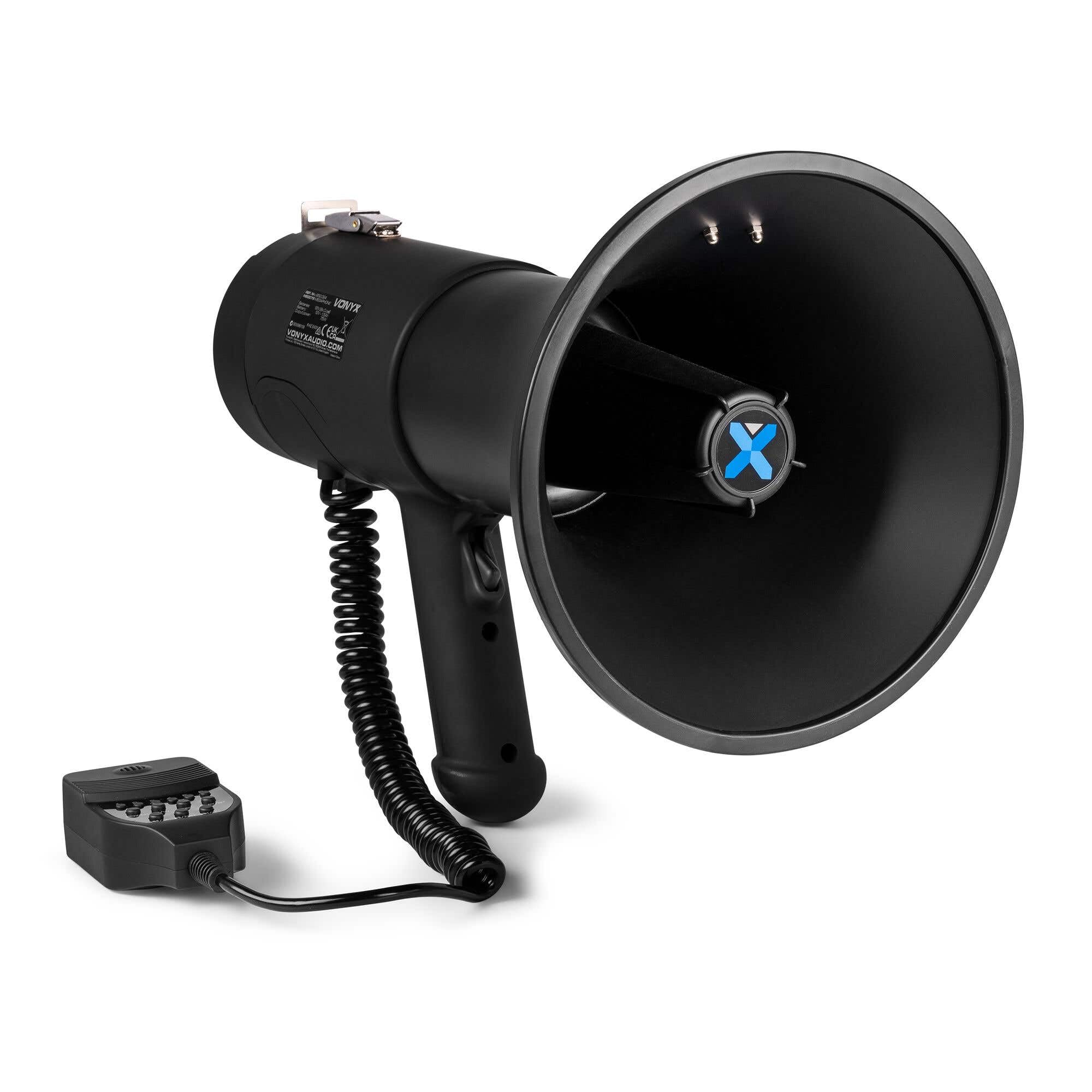 VONYX MEG075 Premium Portable Megaphone Loudhailer 75W - Bluetooth