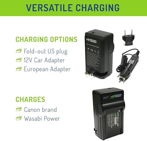 Miniatura 6 de Wasabi Power Batería (paquete de 2) y cargador para Canon NB-11L, NB-11LH y Canon PowerShot A2300 IS, A2400 IS, A2500, A2600, A3400 IS, A3500 IS,