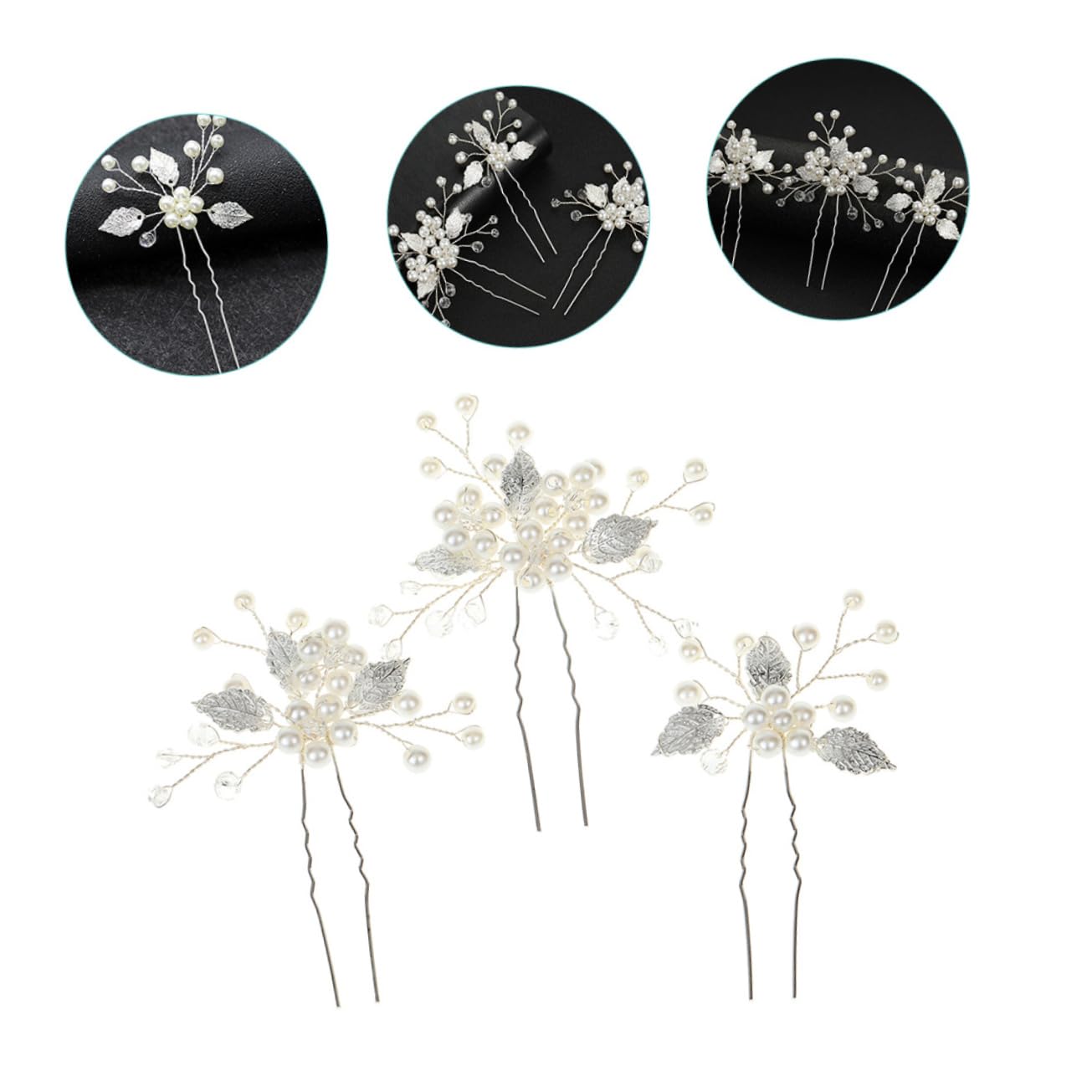 Housoutil 15 Piezas tocado de horquilla accesorios para el cabello de fiesta tocado de boda para novia tiara pasadores de pelo pasador de pelo de la boda palo de pelo nupcial Oro y plata
