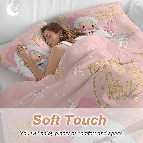 Miniatura 6 de Funda de edredón de Feliz Navidad, tamaño King, funda de edredón de caramelo de Navidad con cierre de cremallera, juegos de cama de 3 piezas, 1
