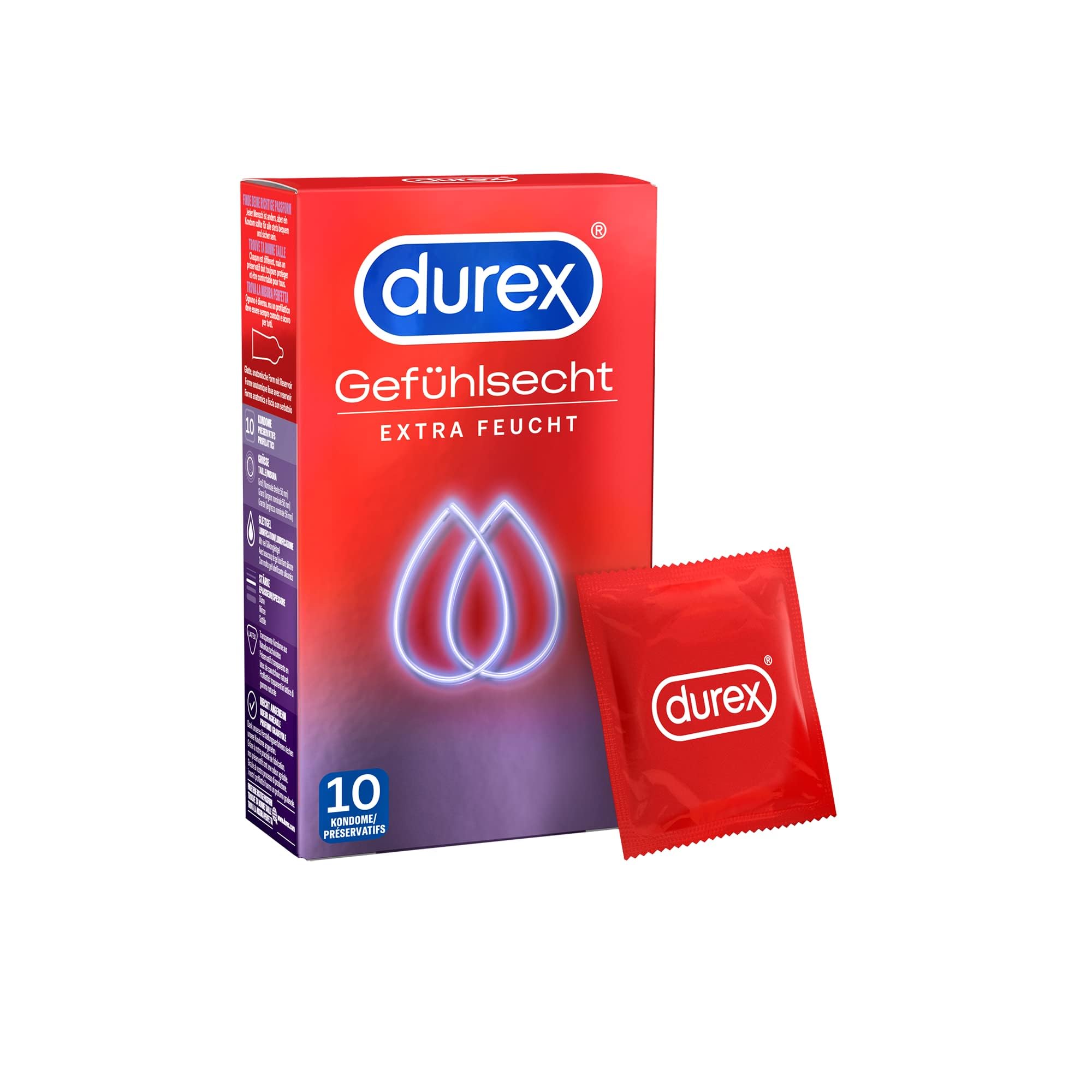 Durex Gefühlsecht Extra Feucht Kondome 10 Stück