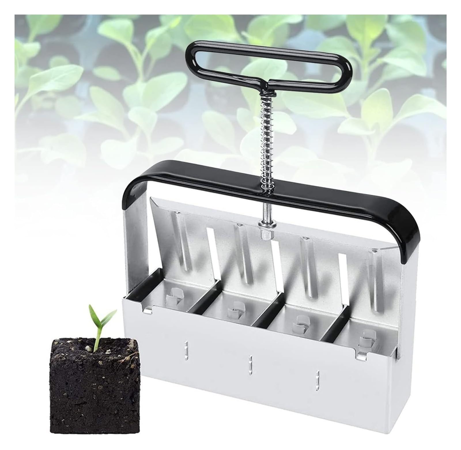 ZHJOPP Manual Steel Soil Block Maker for Seed Starting - Earth Block Maker for Gardening & Planting - Create Perfect Seedling Blocks Easily