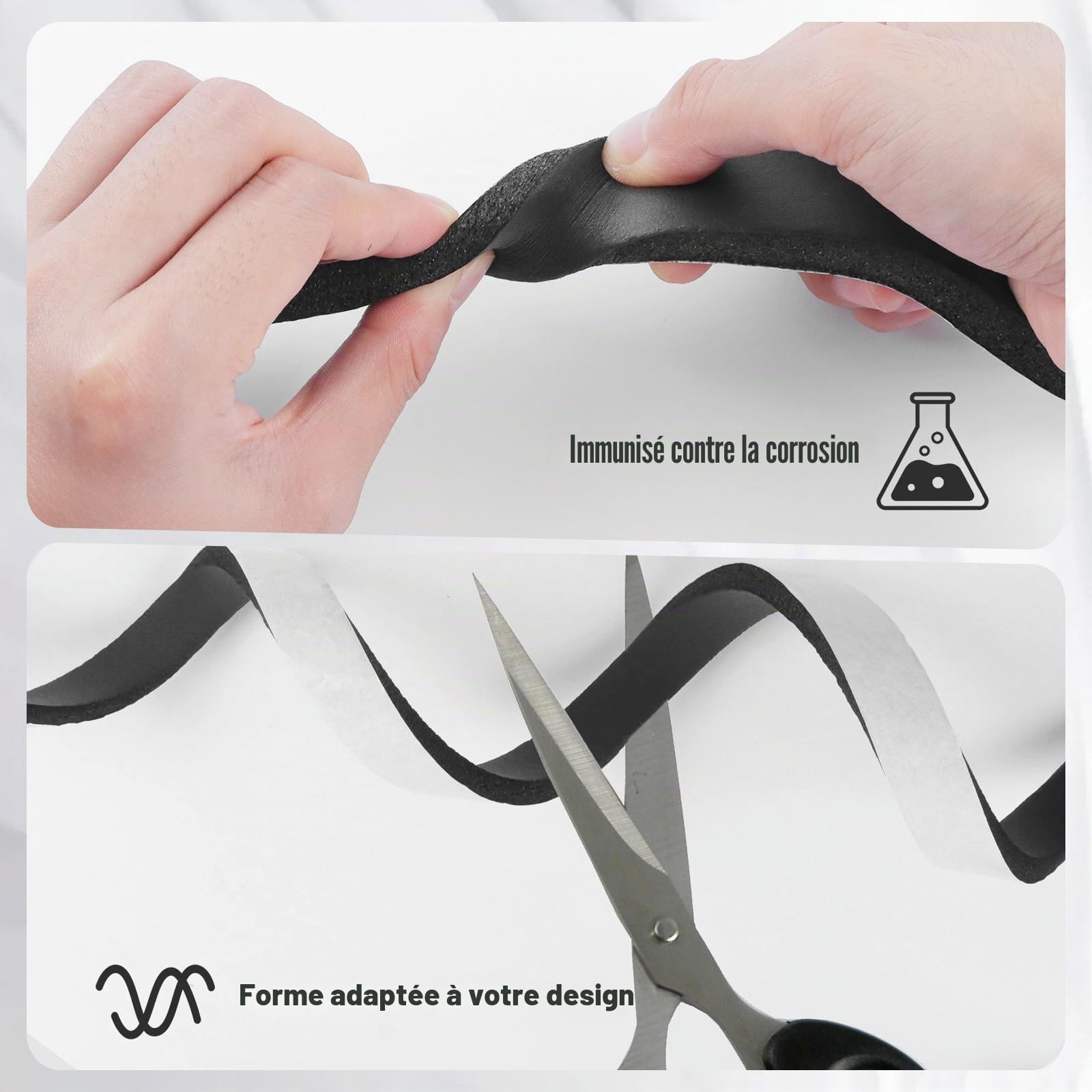 Joint Fenetre Isolation, Bande d'étanchéité autocollante en mousse，Joint Antichoc d'Isolation Phonique,Anti-Poussière, Anti-Vent pour Portes et Fenêtres，Pour Meuble Protection de Climatiseur