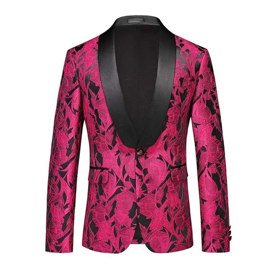 Pohullan Men 3-Piece Suit Wedding Party Dress Jacket Trousers Vest Dance Party Suit Gray XL3