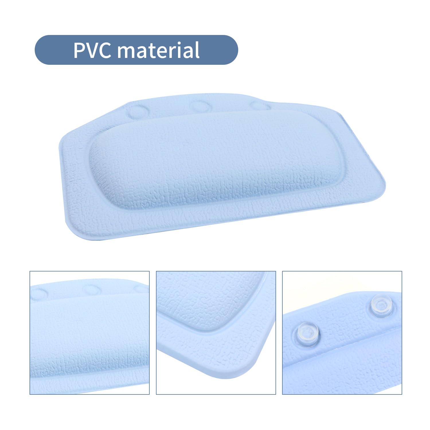 Almohada Bañera Baño Cojín Bañocon - 3 Ventosas Antideslizantes Tecnología 4D Air Mesh Cuello Ergonómica, Waterproof Bath Headrest Bathtub para Todas Las Bañeras, SPA en Casa Bañera de Hidromasaje