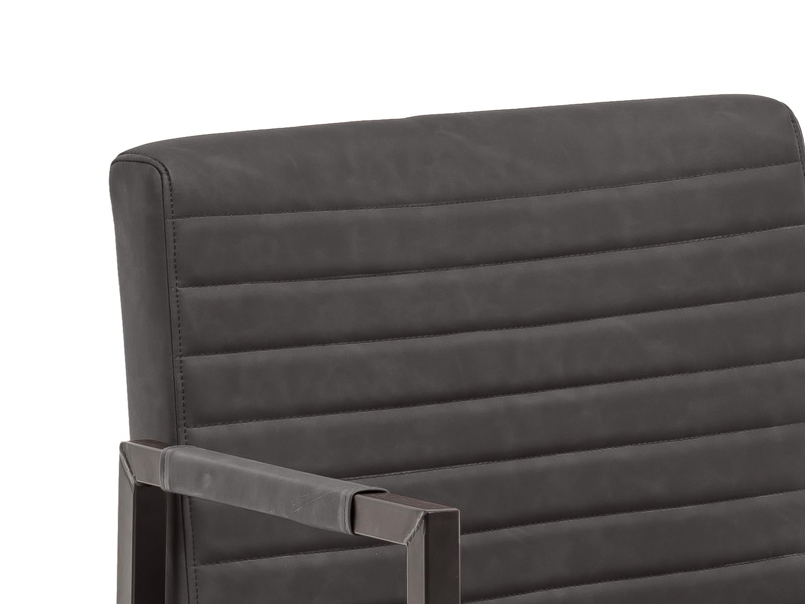 Woodkings XXL Esszimmer Stuhl Wellington mit Armlehne Kunstleder, Schwerlaststuhl belastbar bis 250kg modern, Designstuhl, Metallgestell schwarz (Grau)