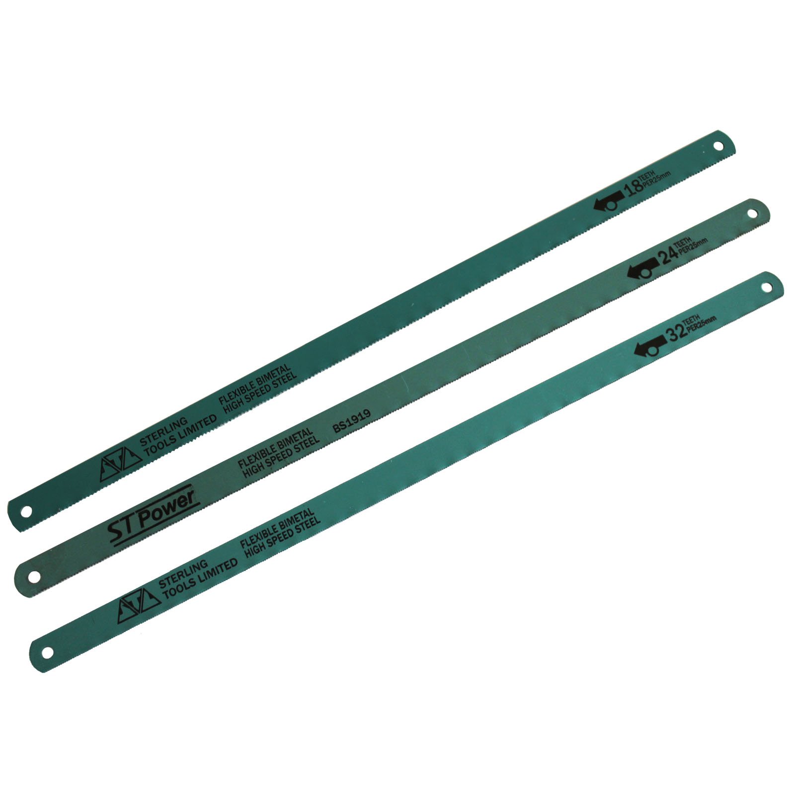 9 Mixed Hacksaw Blades 18 24 32 TPI Bi-Metal Shatterproof HSS 12" 300mm by AllTrade Direct by AllTrade Direct