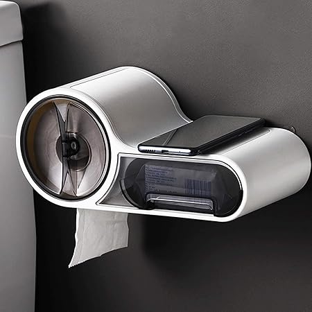 Zollyss Magic Sticker Series Plastic Self Adhesive Waterproof Toilet Paper Holder