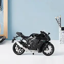 Modelo de motocicleta 1:18 para Yamaha YZF-R1 1000R metal fundido com modelo de motocicleta de plástico, sem necessidade de montagem, mini presente de moto acabado para adultos (preto)