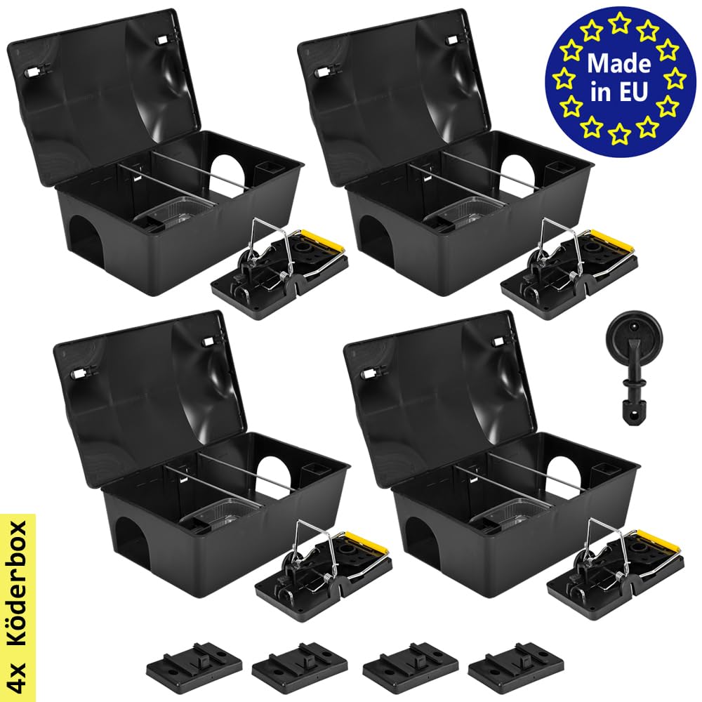 4x Trappole per Topi Ratto Scatola per Esche Regalo Controllo Petigi