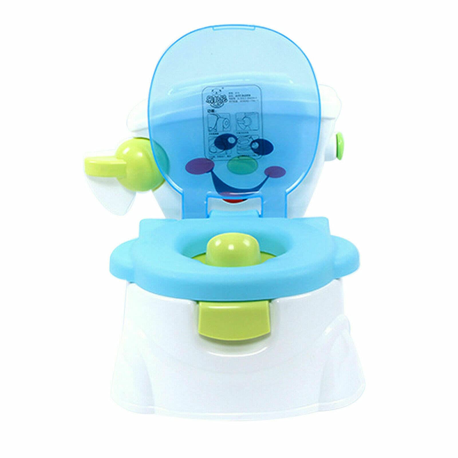 Futchoy Vasino per bambini per imparare a usare il WC con coperchio, vasino e sedile WC (blu)