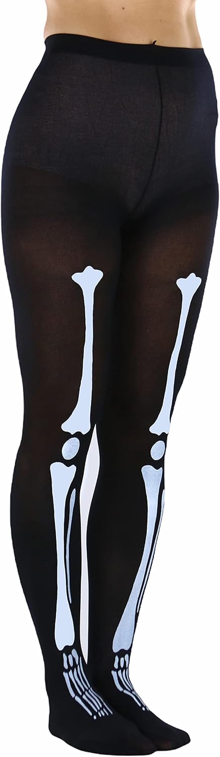 ToBeInStyle Women’s Scary Skeleton Leg Bones Halloween Hosiery Tights & Thigh High Stockings