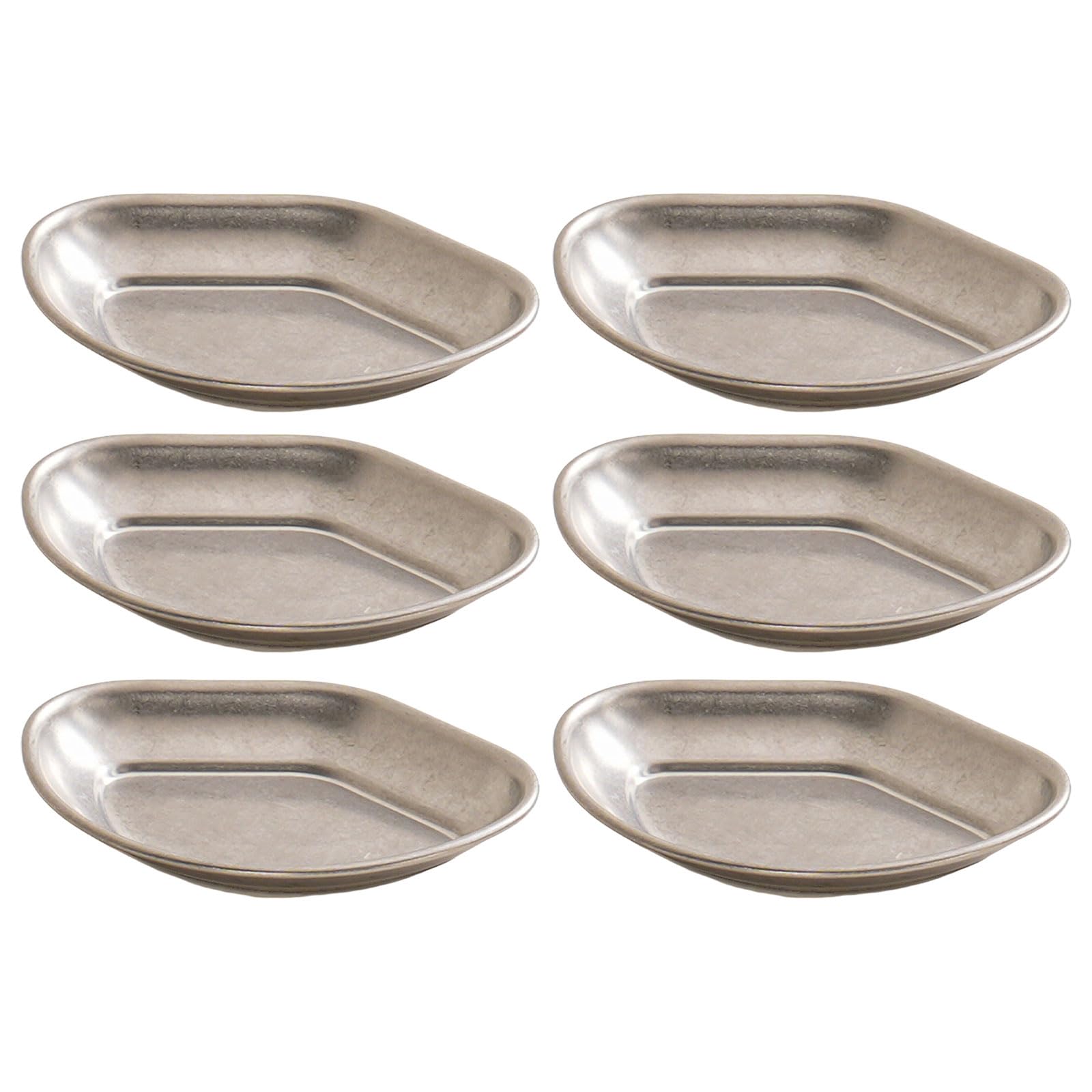 Buxuaaaa 6Pieces Effective Stainless Steel Miniature Bowls Tray Stable Dishes for Sauce and Condiments in Delicate Designs Round Seasoning Bowls