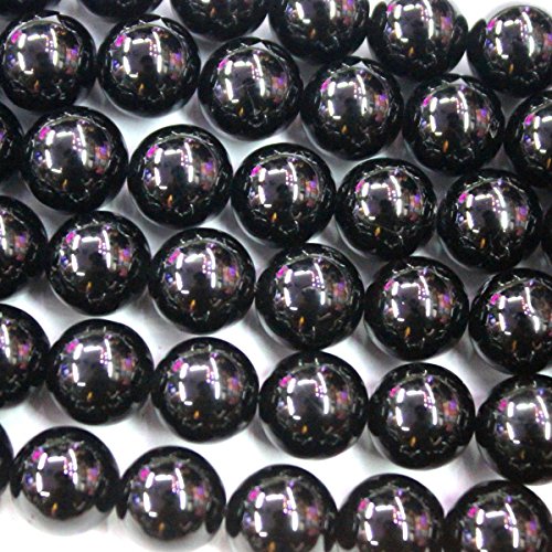 Natural Black Tourmaline Round Jewelry Making Gemstone Beads (8mm)