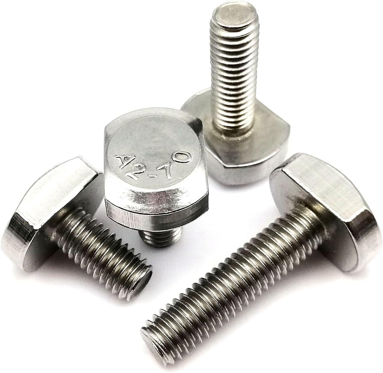 1/2/5/10pcs M5 M6 M8 M10 M12 GB37 304 A2-70 Stainless Steel T-Slot Chute Rail Rod T Shape Type Rectangle Square Head Screw Bolt (Thread Diameter: 10pcs M6, Length: 20mm)