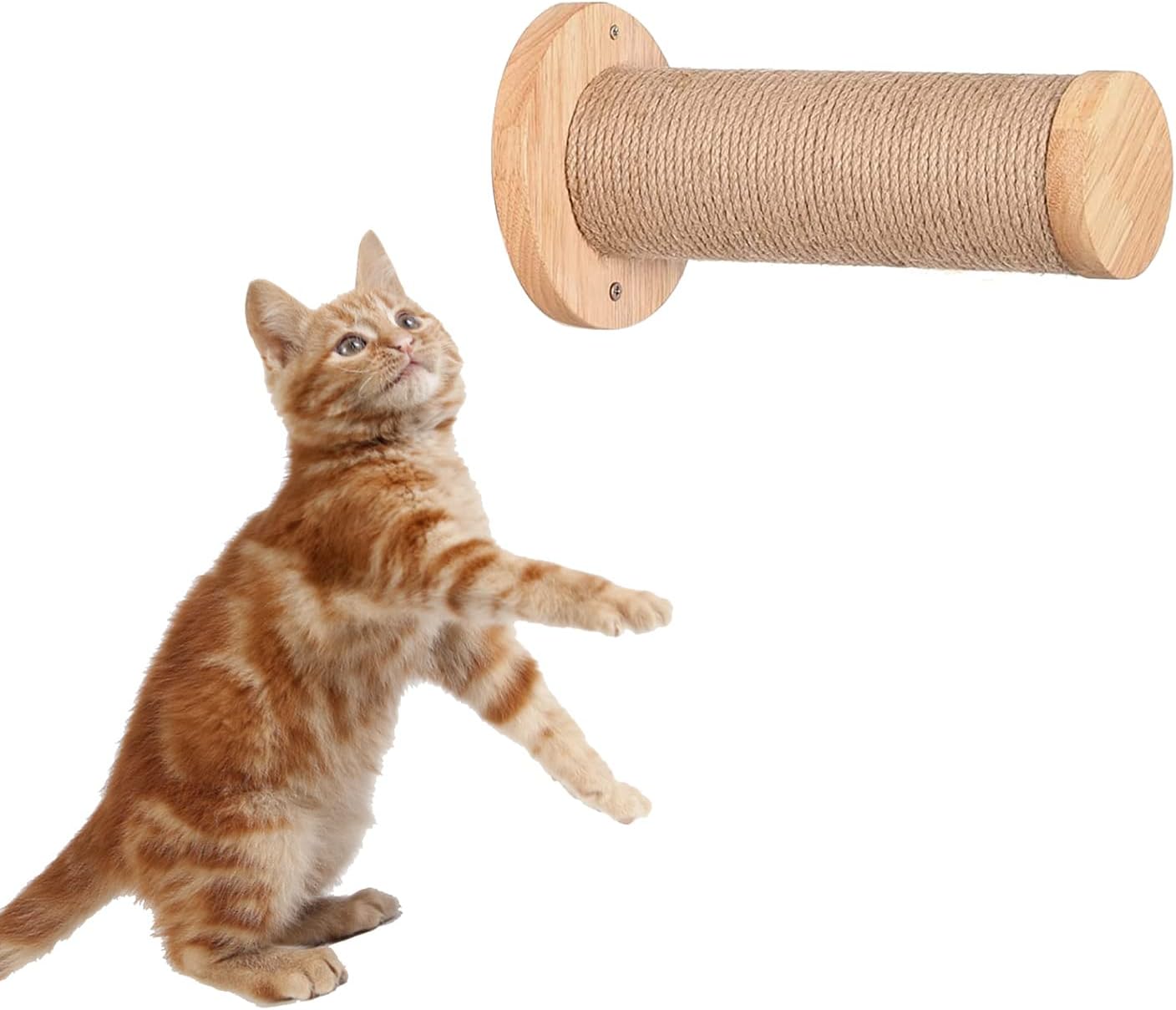 KeaJuidy Escalones de Pared para Gatos Sisal Rascador Muebles de Postes Montados en la Pared Rascar Tablero para Estante Estante para Escalera Poste Interior Garras Molienda Juguete