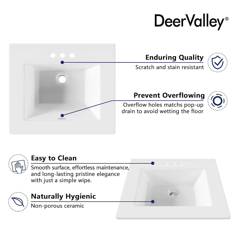 ⭐︎daidaku12⭐︎ DAX Solid Surface Square Single Bowl Bathroom Sink Cabinet