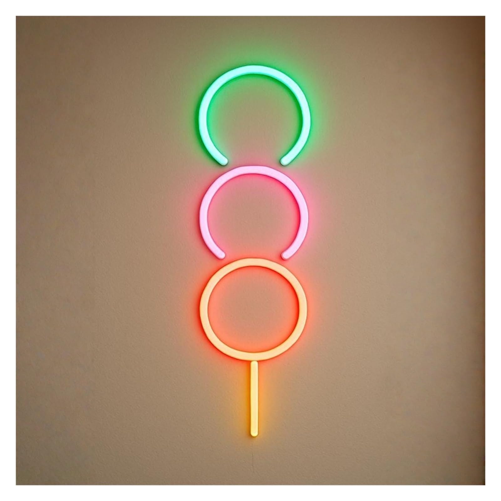 RONGCH Hanging Art Signs Dango Neon Sign LED Light for Restaurant Japanese Dessert Cafe Dim Sum Shop Business Open Decor Dimmable USB Powered Lamp 38cm