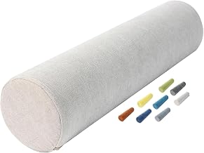 Coussin Cylindrique Lombaire/Cervicales 60/50/40 Cm Oreiller Cylindrique | Rouleau de Soutien pour Canapé/ Yoga/ Lit Avec Chenille Housse Amovible Lavable(Beige,20x60cm)