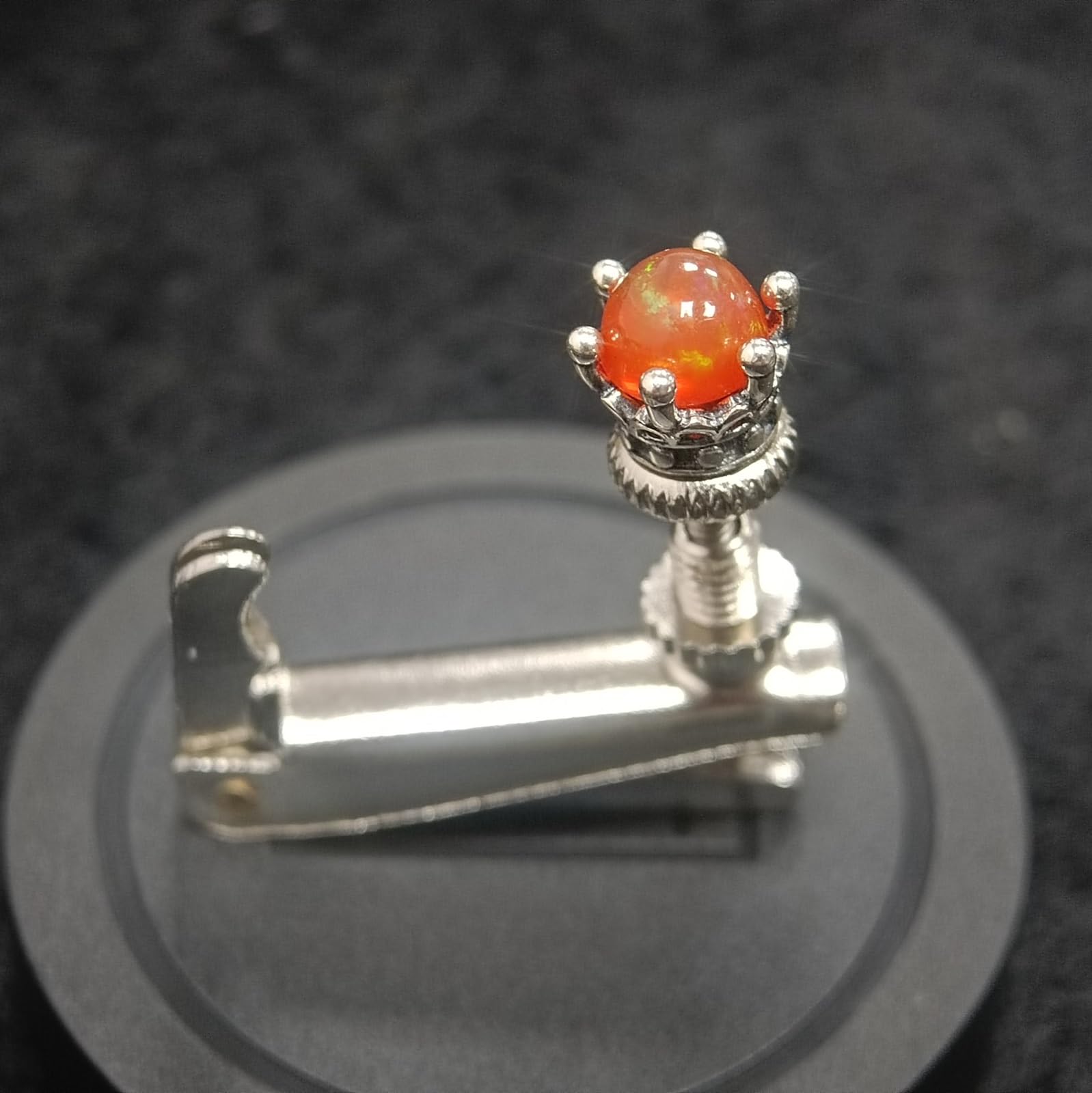 Afinador de violín hecho a mano, ajuste de violín de alta precisión, diseño creativo, piedra de ópalo incrustada, 1 ajustador de cuerda, ópalo naranja (4/4-3/4))