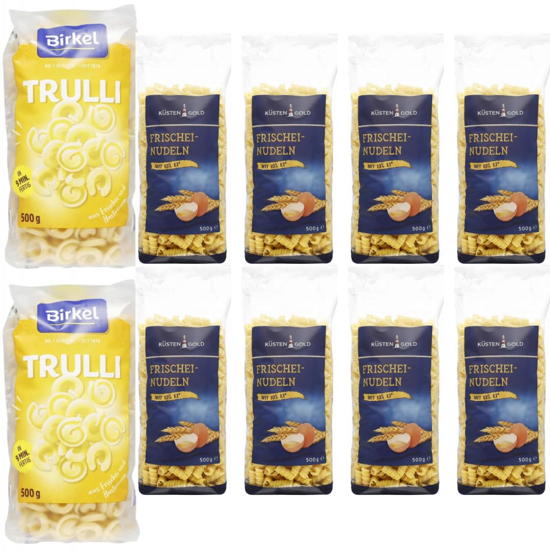 Mit Pufai Grocery, Frischei-Nudeln Shipli 500 Gramm x 8 Packungen + Birkel's No. 1 Trulli Pasta Nudeln 500 gramm x 2 Stück