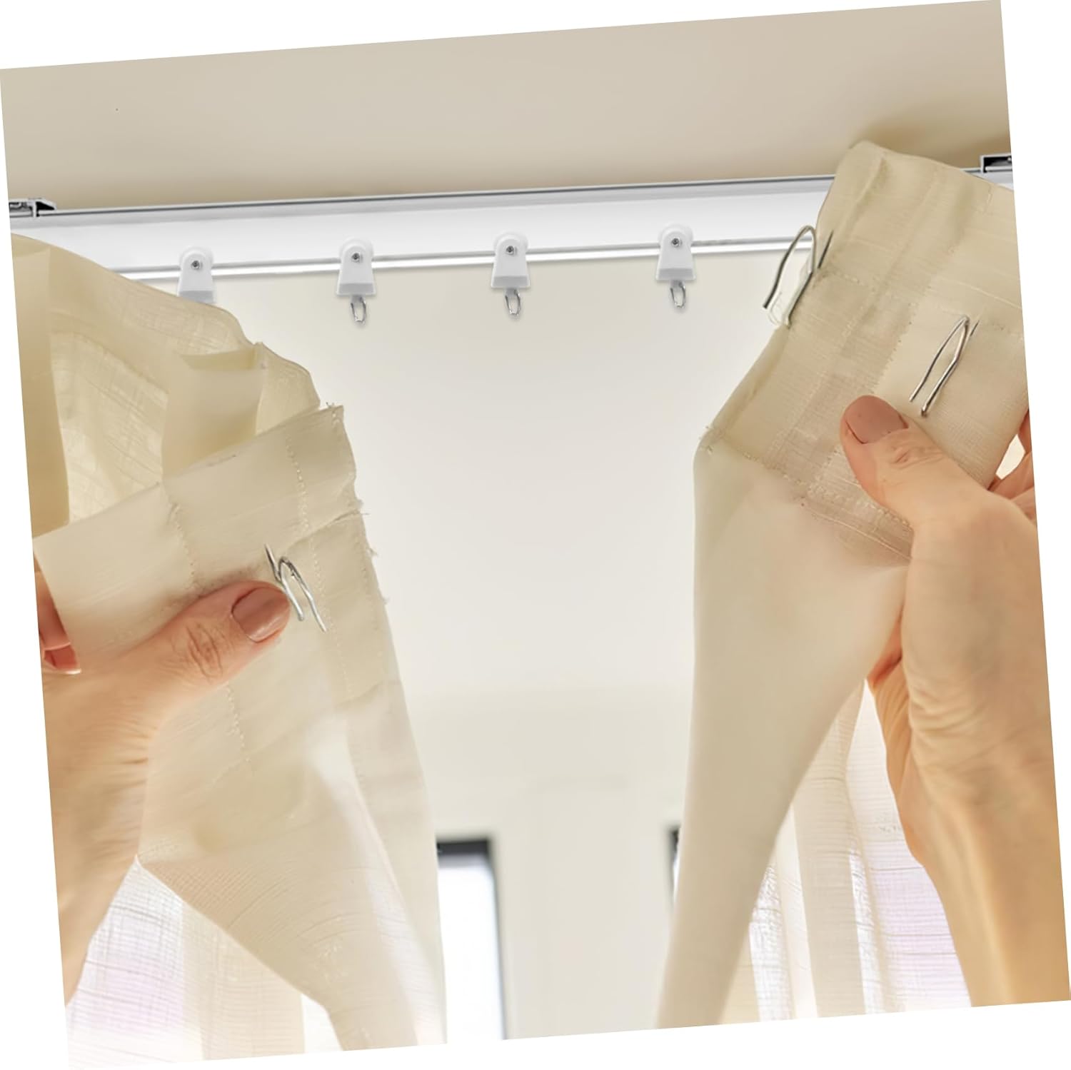 PRETYZOOM 1set Flexible Ceiling Curtain Track Set Bendable Curtain Rail for Easy Installation Stainless Steel Clamps Versatile for Drapes and Sheers for Home Use