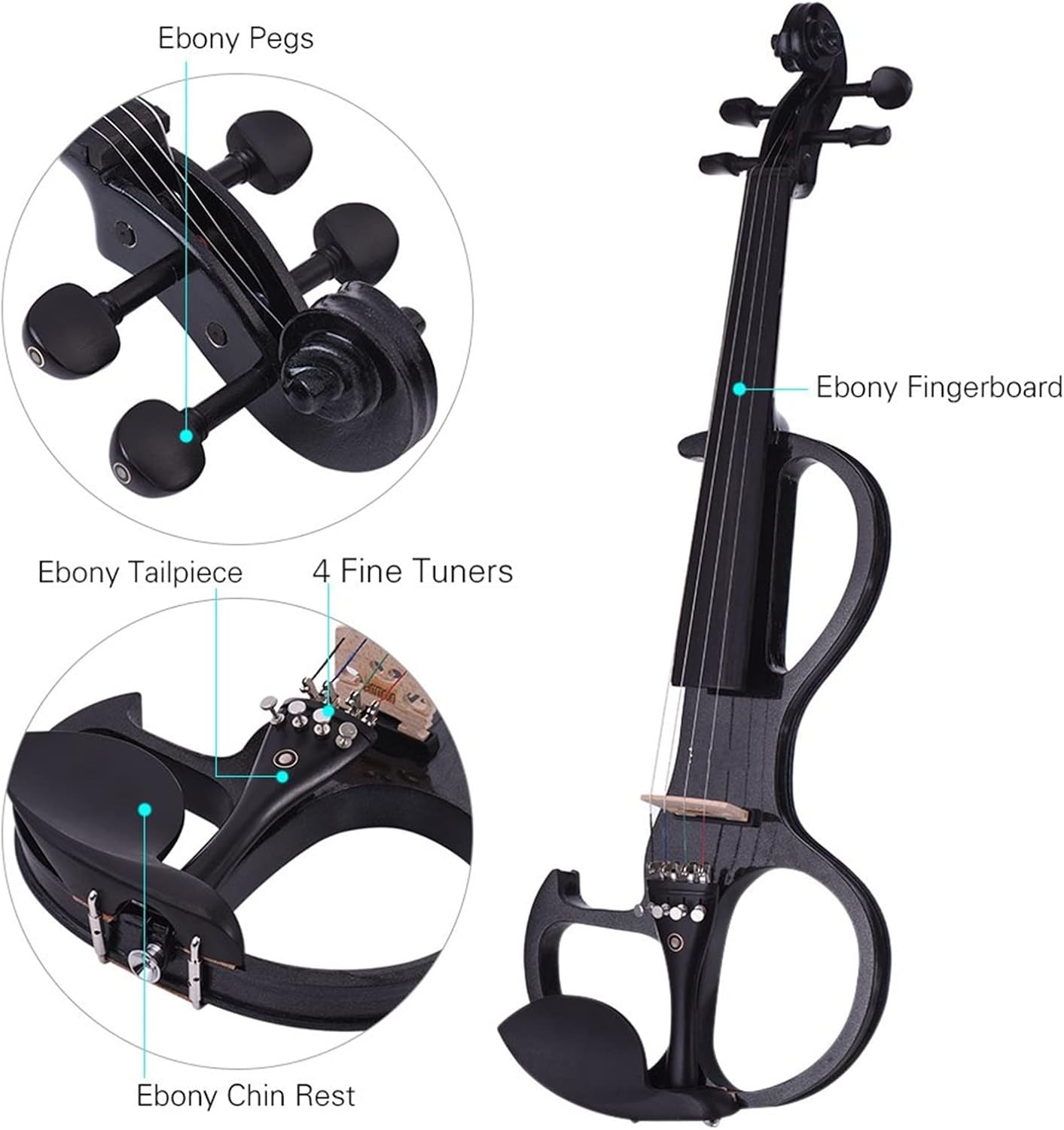 サイレントバイオリン ハードケース・弓付き 節約 電子バイオリ ケース