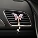 Lagnlnaoy Crystal Butterfly Car Vent Clips, Pink Rhinestone with Dangling Charms, 2 Pieces
