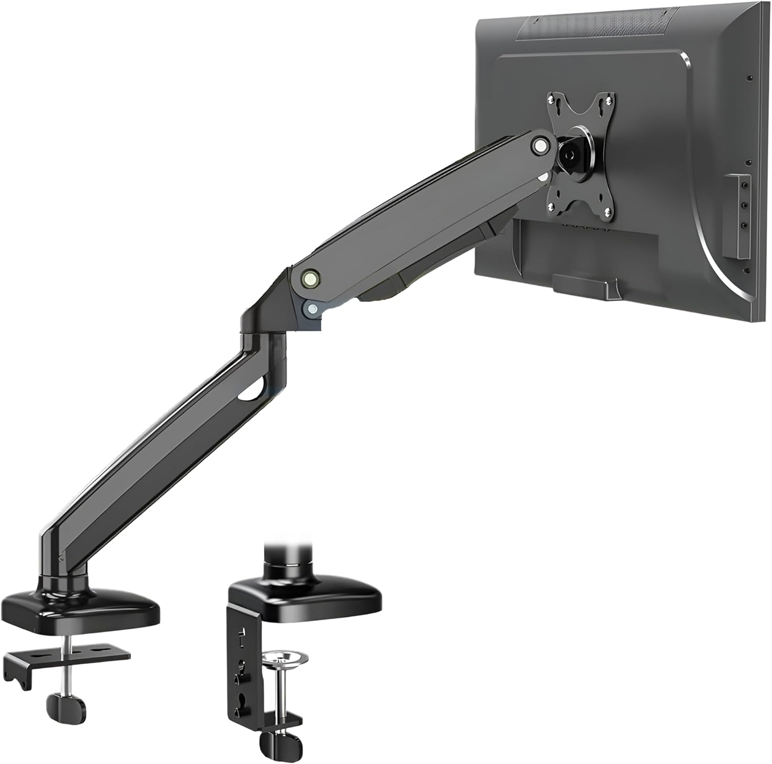 Monitor Arm, from 13 to 34 Inch Monitors, Fits Upto 22 lbs Screens with Adjustable Gas Spring Arm, Full Motion Monitor Mount for LCD Computer