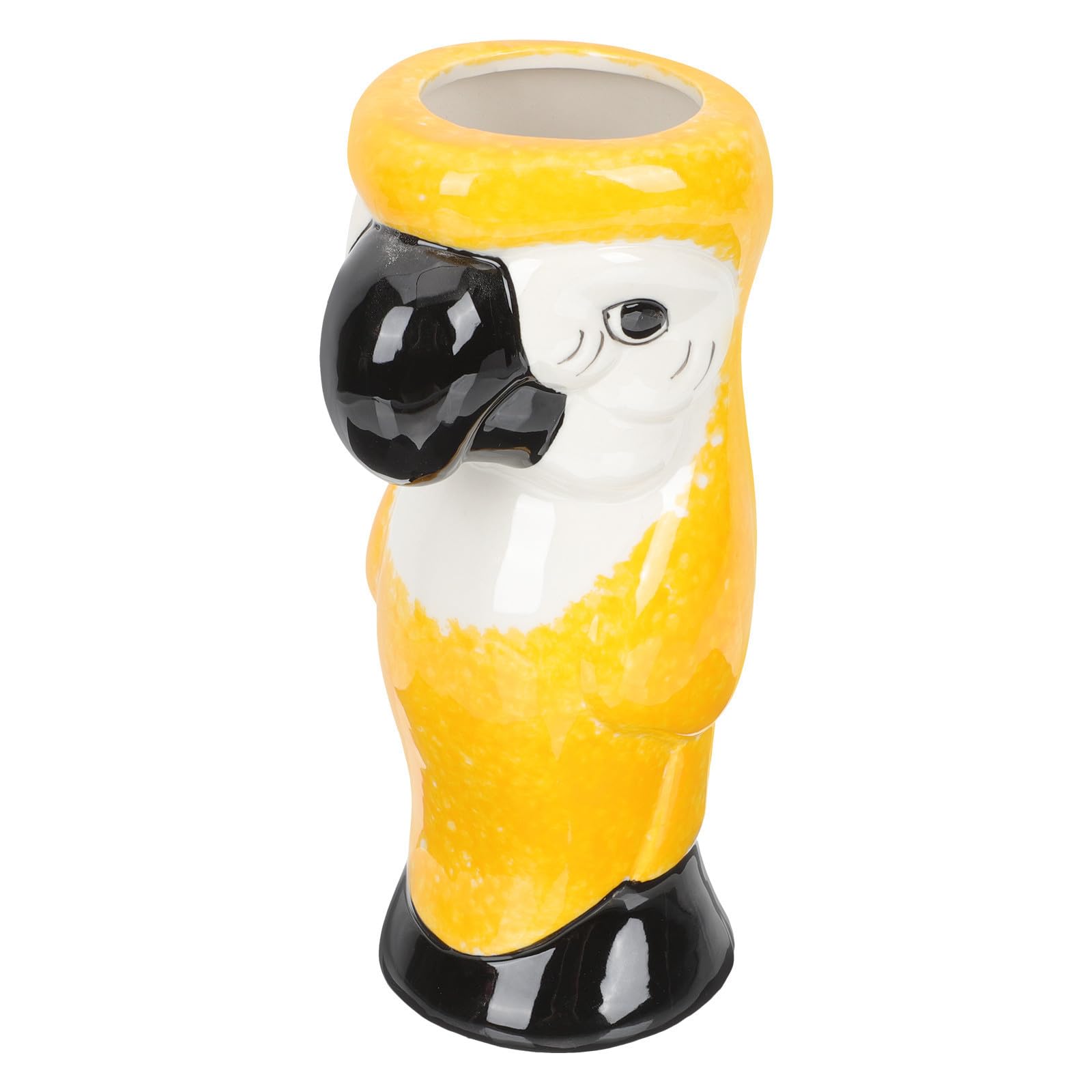 Copa Tiki de Loro de Porcelana Amarilla Vasos Decorativos para Restaurante
