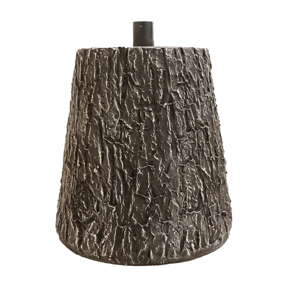 Base Supporto Albero di Natale da 180 a 270h cm in Magnesia - Forma Tronco, Effetto Legno Realistico, Base Solida, Attacco Universale, Ganci, Attacco Metallo, Decorazioni - Marrone Scuro