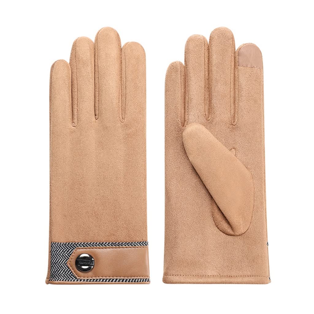 Guantes de invierno de cuero genuino y terciopelo elegante 1