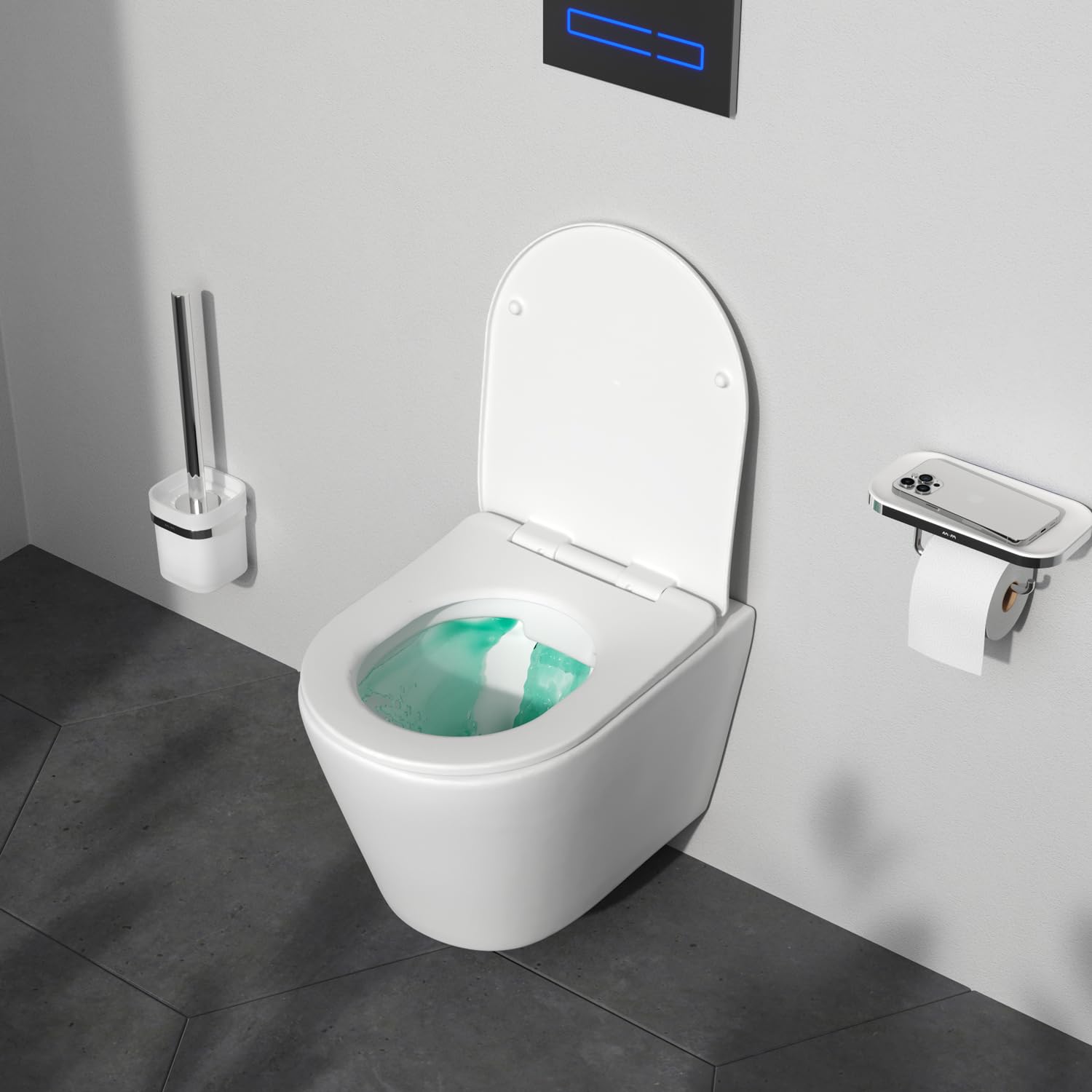 AM.PM IIS90151.XB1701 Kit : WC mural + élément de bâti-support + plaque de déclenchement (IIS90151.XB1701)
