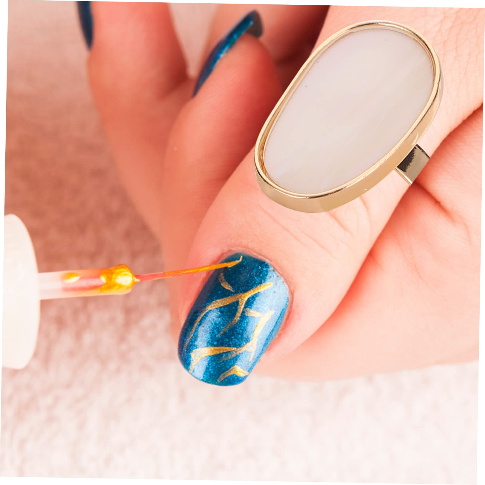 Beavorty 18 Piezas Paleta De Anillos Exhibición De Arte De Uñas Bandeja De Mezcla De Pigmentos Color De Uñas Taza De Anillos De Tatuaje Mini Uñas Herramientas De Manicura Ágata Resina