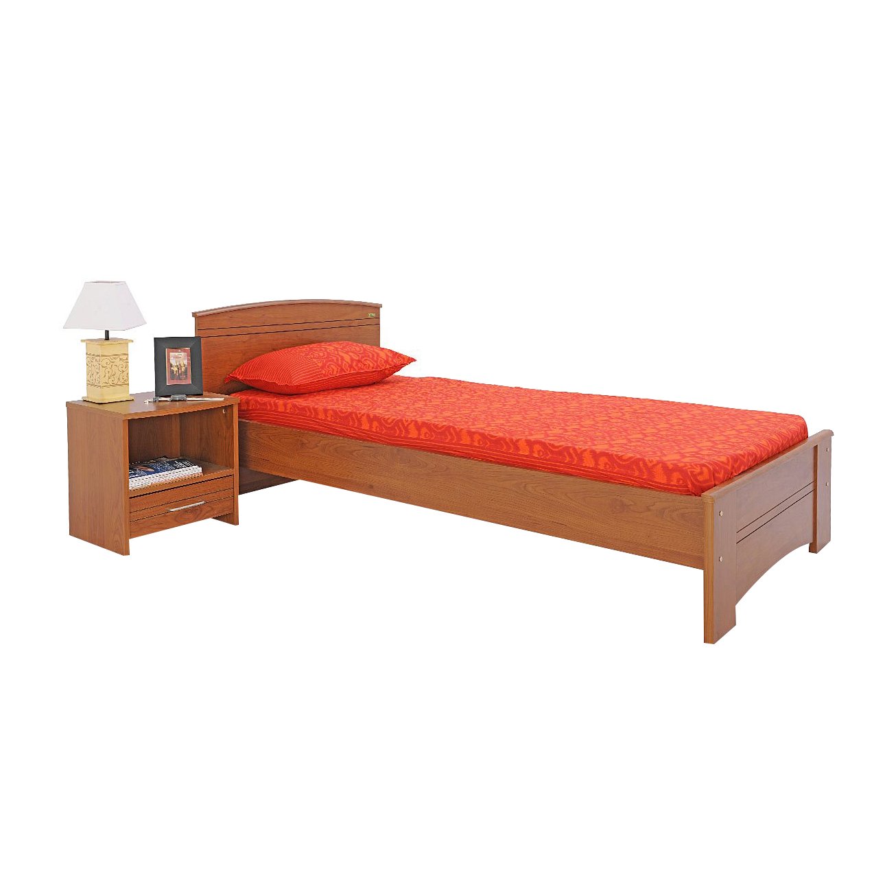 Zuari Single Size Bed (Teak Finish, Brown) Amazon.in Home & Kitchen