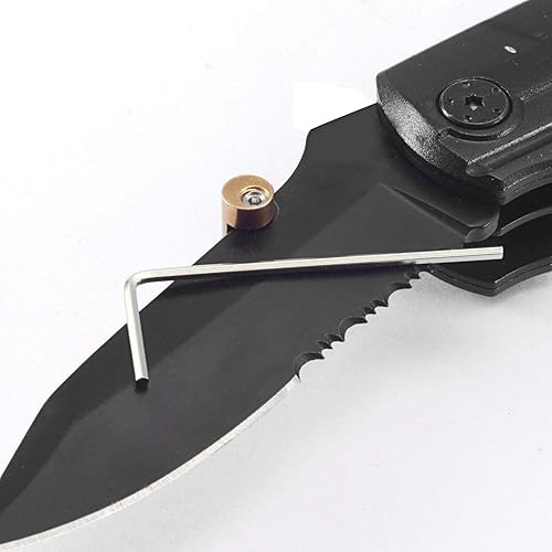 Miniatura 4 de edcfans Paquete de 3 piezas de repuesto para cuchillo Buck 110 con llave hexagonal (negro, plateado, latón)