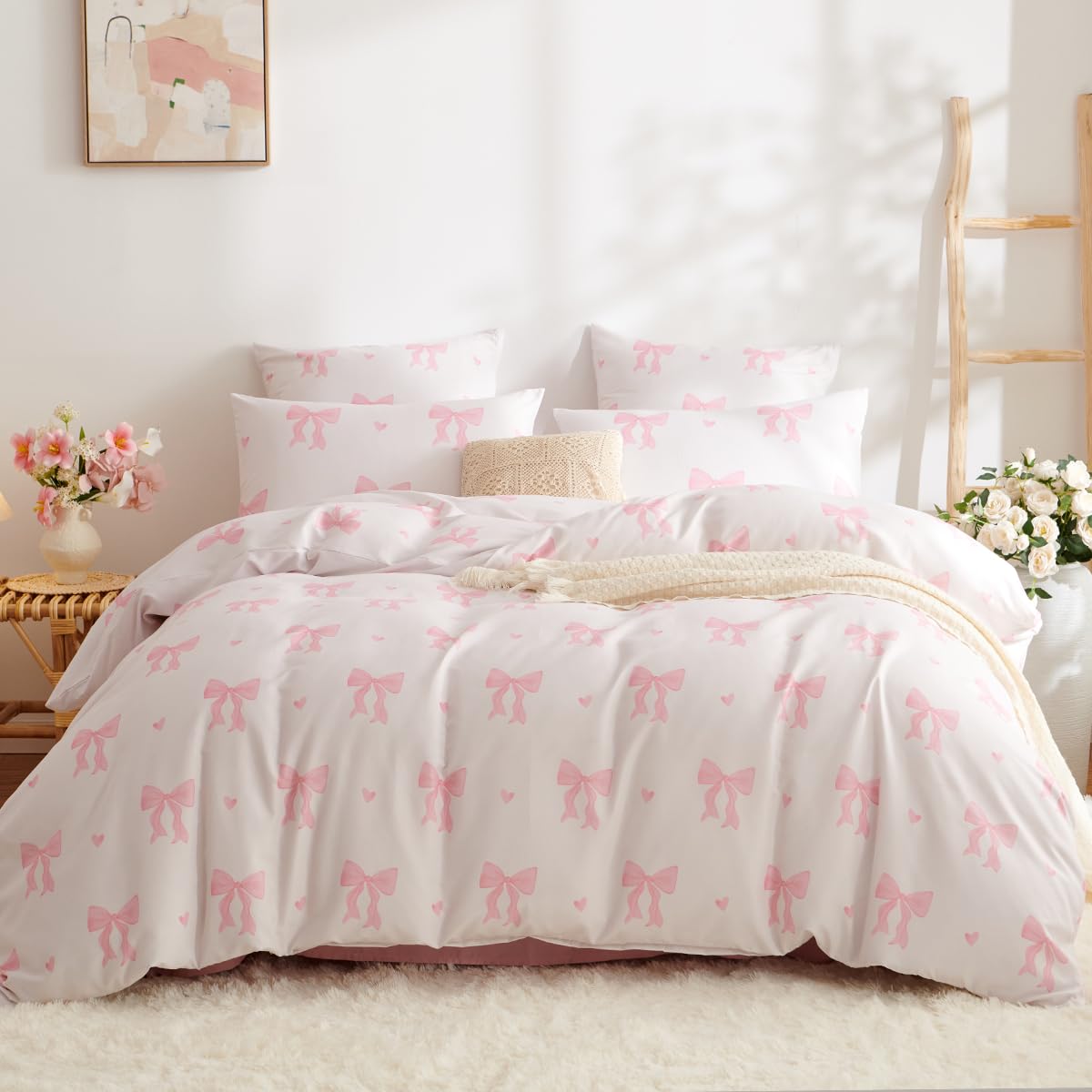 Floral Comforter Set Queen - Elegant Black Flower Bedding -24