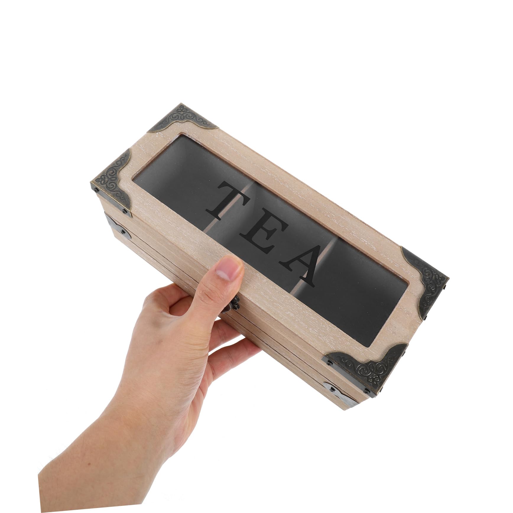 Scatola Porta Bustine di Tè in Legno 1 Pz con 3 Scomparti