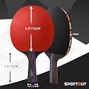 Sportout ITTF Approved Table Tennis Paddle Professional Ping pong Racket with Case 9-ply Wood and 8-ply Carbon Blade gallery image
