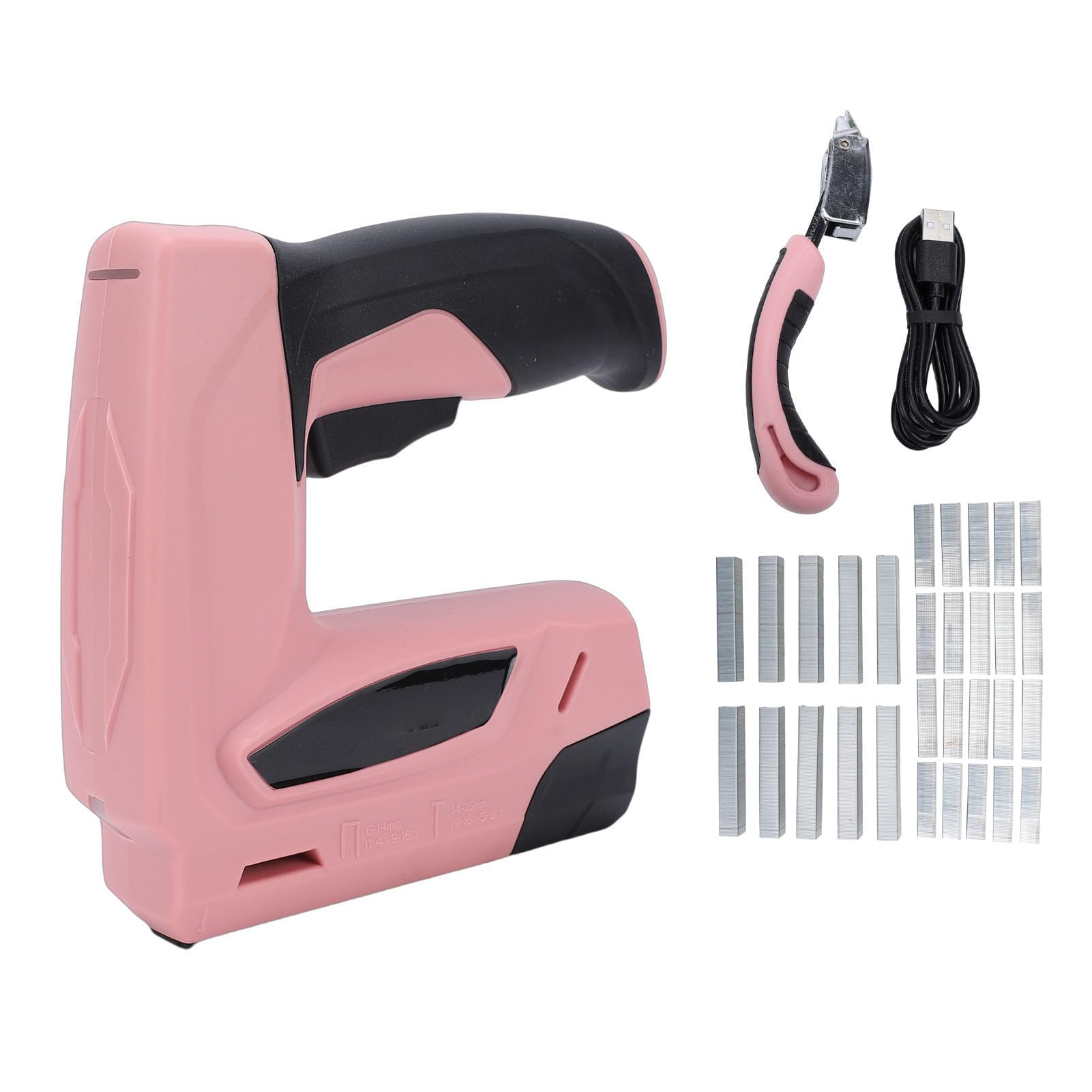 Fdit Graffatrice Elettrica Senza Fili, Sparapunti Ricaricabile 2000 MAh for | Struttura in ABS, Antiruggine, Avvio di Sicurezza, Chiodi U e T Inclusi