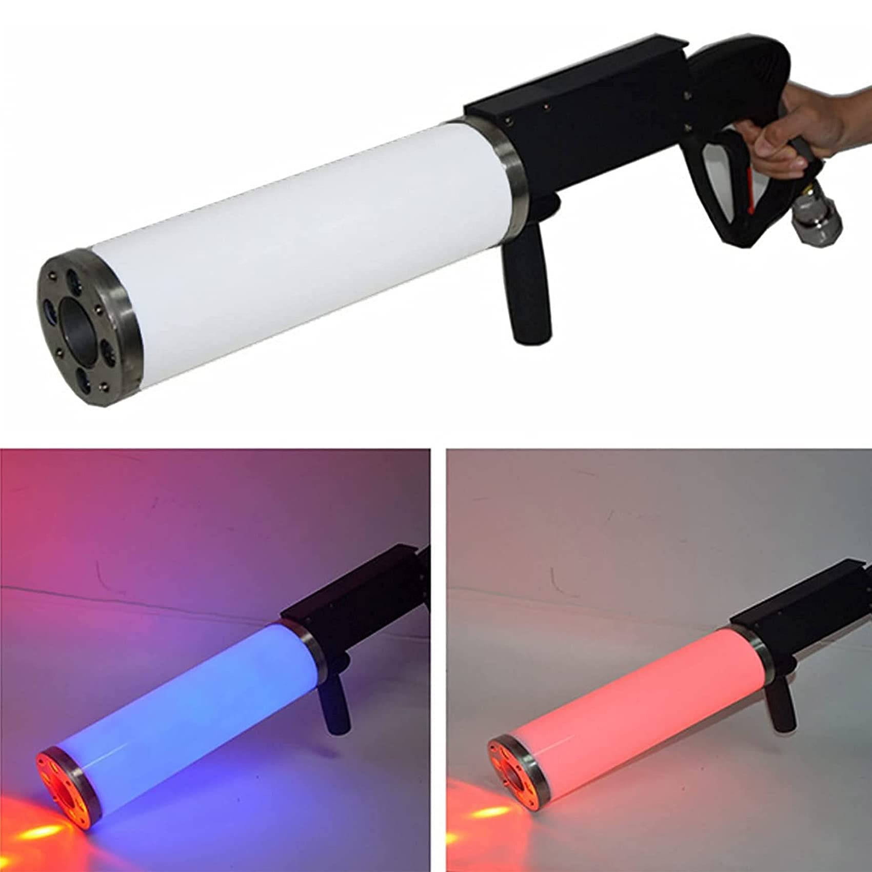 Pistolet kolumnowy gazowy CO2 do sceny dyskotekowej, efekt RGB Jet Fogger z odległością fotografowania 8-10 m, maszyna do efektów scenicznych