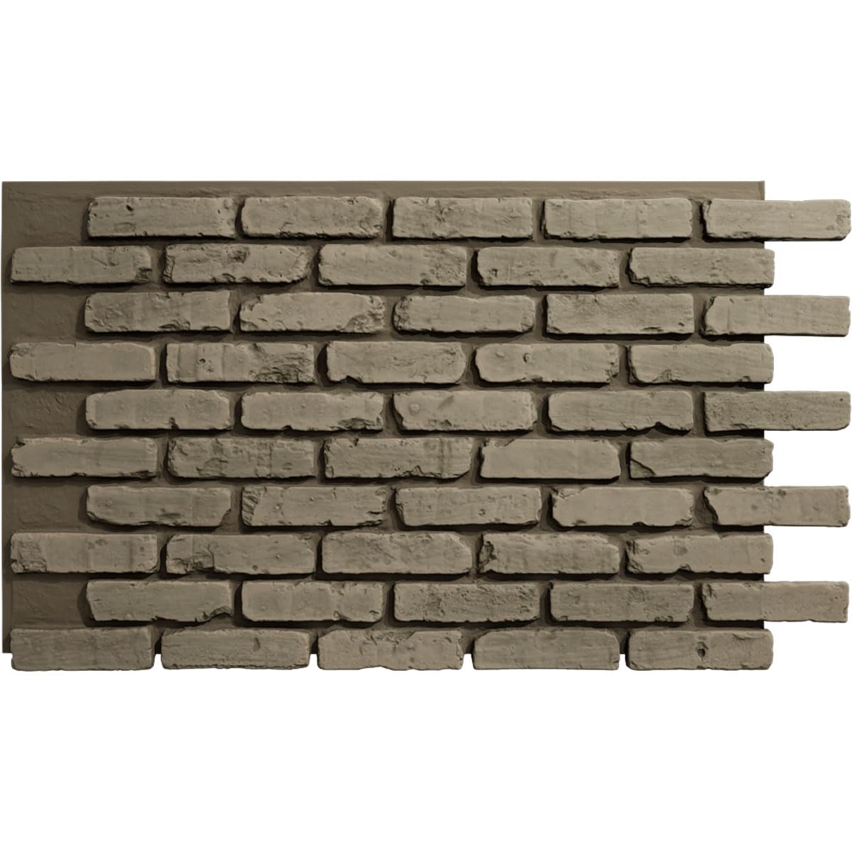 EverStone Aged Brick Faux Brick Panel, 46 7/8"W x 27"H x 1 1/4"D, Vintage White Color
