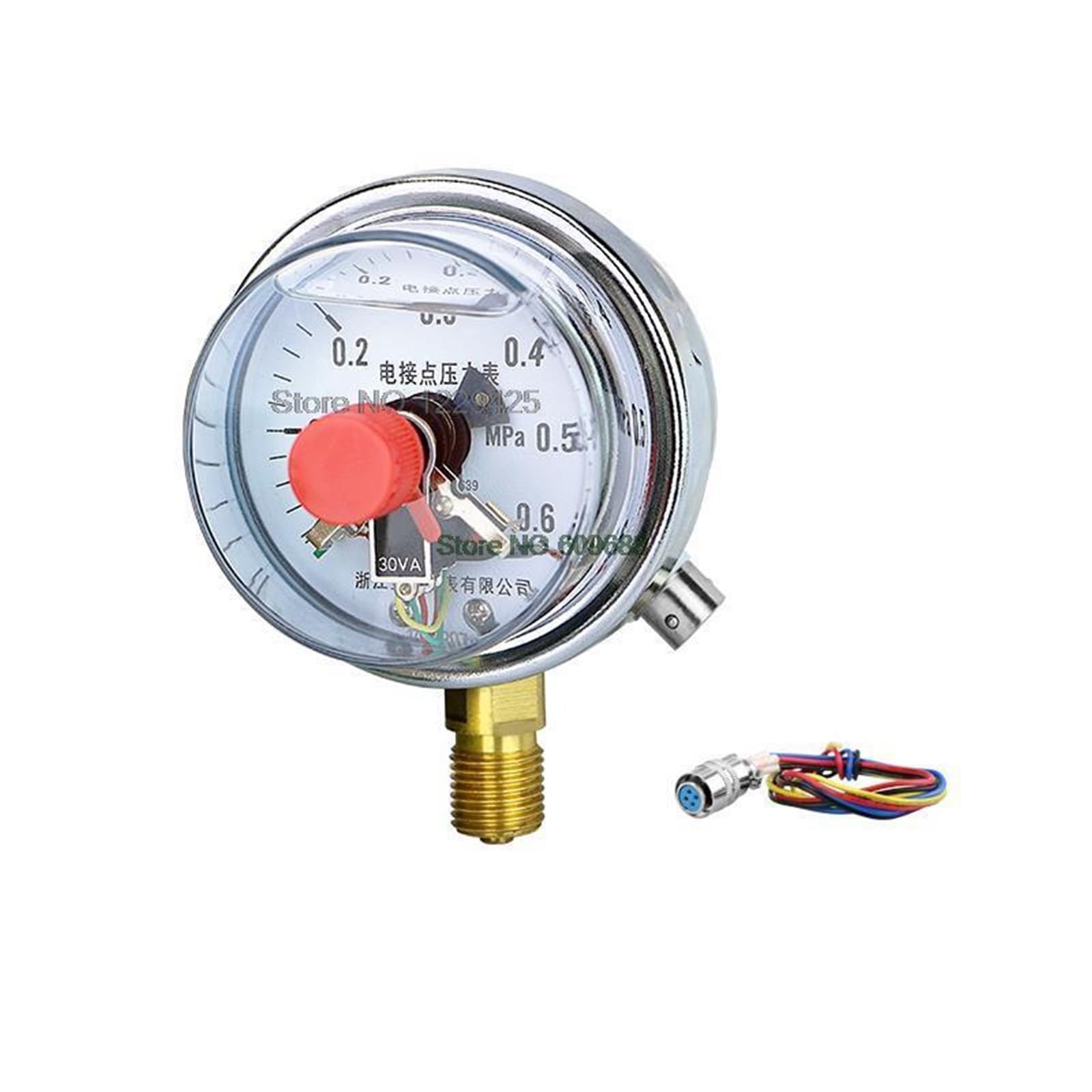 Manometer, normaler Typ, komplett aus Edelstahl, seismischer elektrischer Kontakt, YNXC60-Radialdruckregler, oberer und unterer Grenzdruckschalter M14 x 1,5 (komplett aus Edelstahl