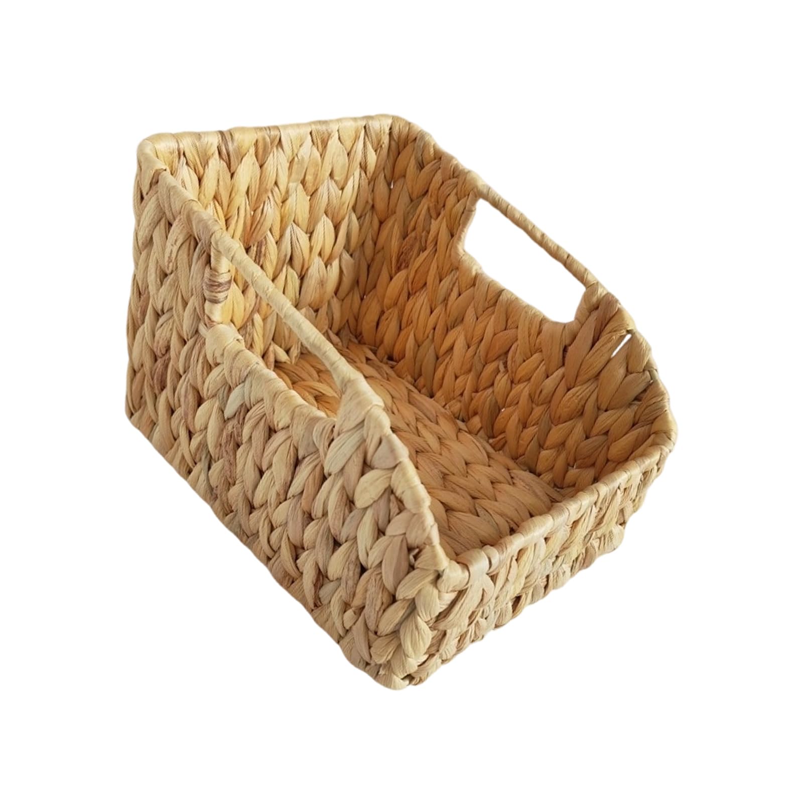 Handwoven Water Hyacinth Storage Basket Scandinavian Home Decor, Multipurpose for Living Room, Bedroom Woven Storage Container Nordic Multipurpose