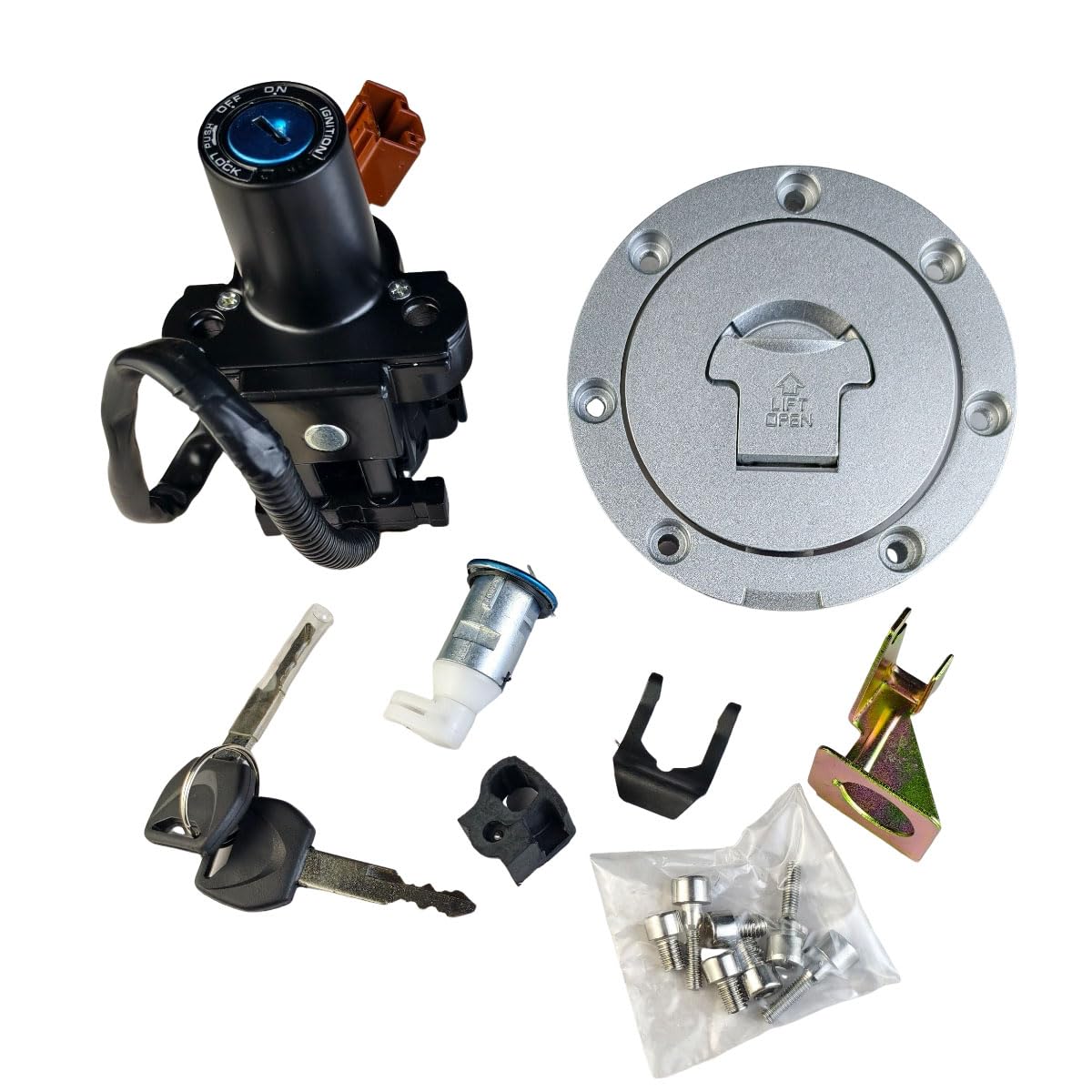 Amazon.com: XDF Ignition Switch Fuel Gas Tank Cap Seat Lock Key