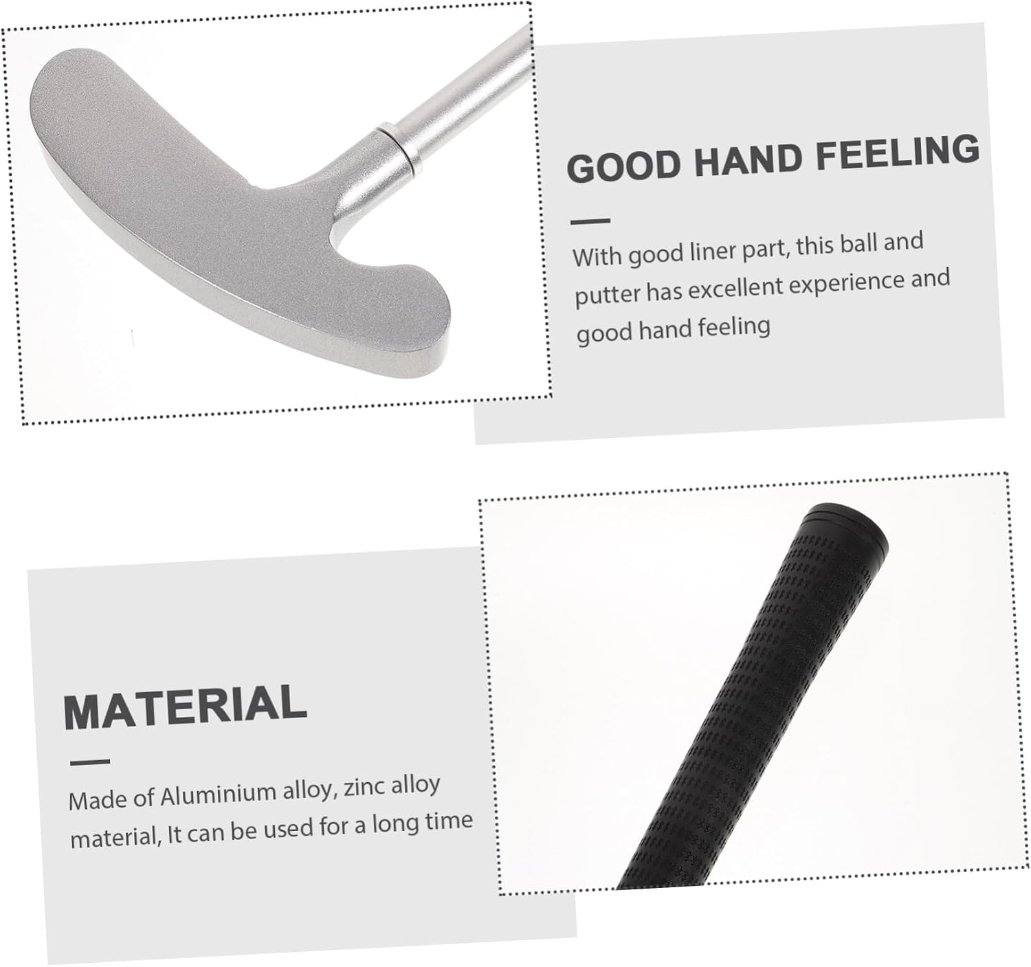 Reusable Golf Putter 3 Sections Zinc Alloy Material Professional Practice Ball for Home School or Stadium Use