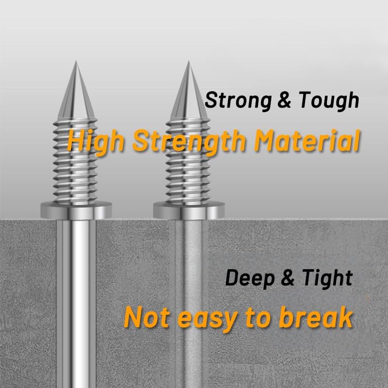 100 Pcs Double Head Skirting Thread Seamless Nail - Double Headed Nails - Rust Proof No Trace Invisible Security Skirting Thread Screws Set (100 Pcs + Extender)