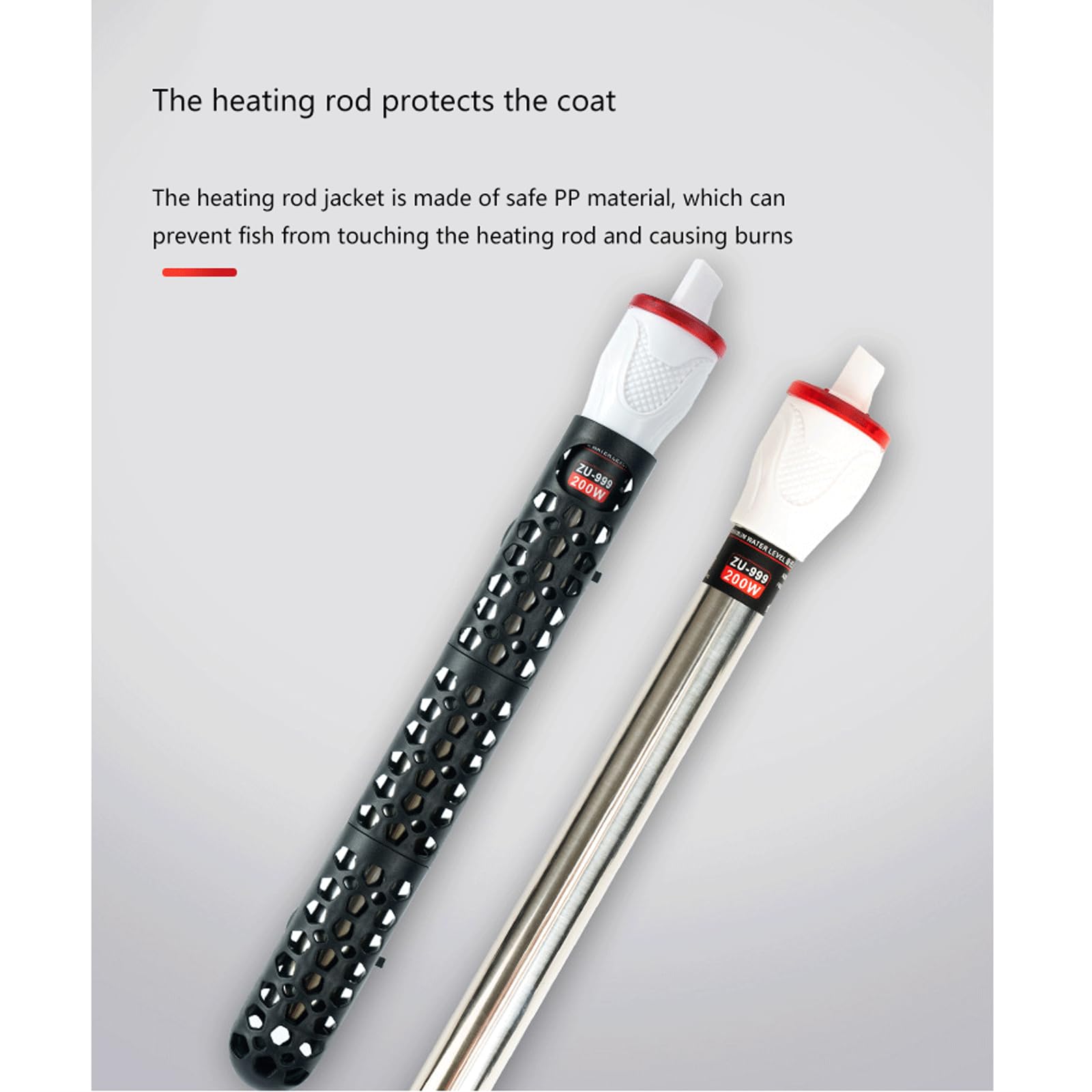 Rod di Riscaldamento in Acciaio Inox Fish Tank Rod Termostato Automatico con Manicotto di Protezione,500W