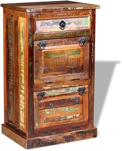 CHARMMA Armario de madera de 4 capas con cajón organizador de zapatos de piso independiente para pasillo dormitorio sala de estar estilo vintage 197