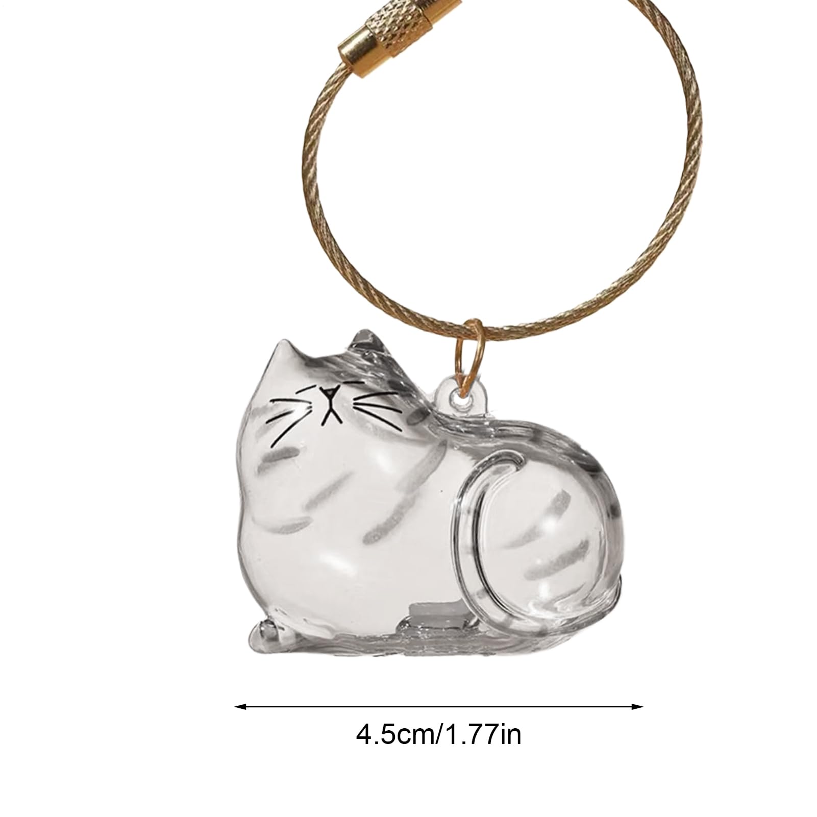 Capsules Cat Hair Memorial 4,5 cm, brelok przezroczysty Pet Furs & Whisker Storage, kapsułki do przechowywania butelek do włosów kota, prezent pamiątka dekoracyjna zawieszka dla stratnego przyjaciela